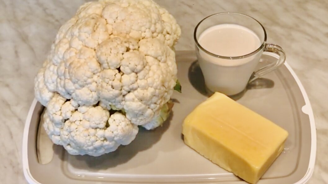 Вариант 2: Запечённая цветная капуста в сливках - рецепт с сыром