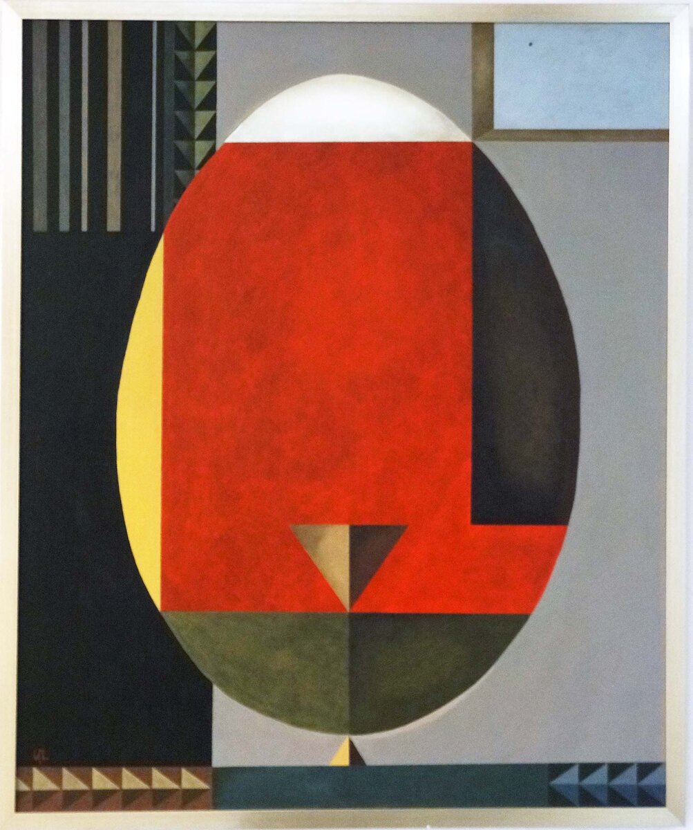 Григорьев Сергей Пикассо Портрет Подсознательного в виде Раскалённого Яйца в головном уборе А ля снега Килиманджаро 115х95 х акр 2021 г #андеграунд22