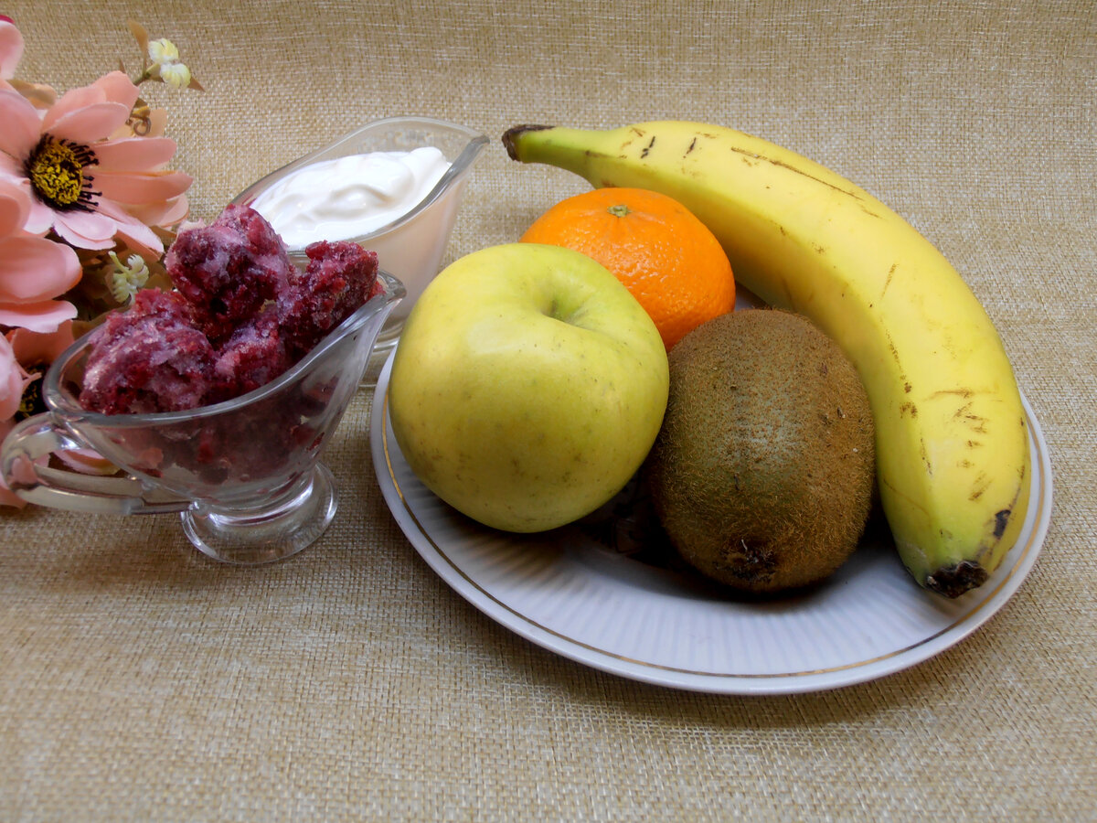 Ингредиенты для приготовления фруктового салата