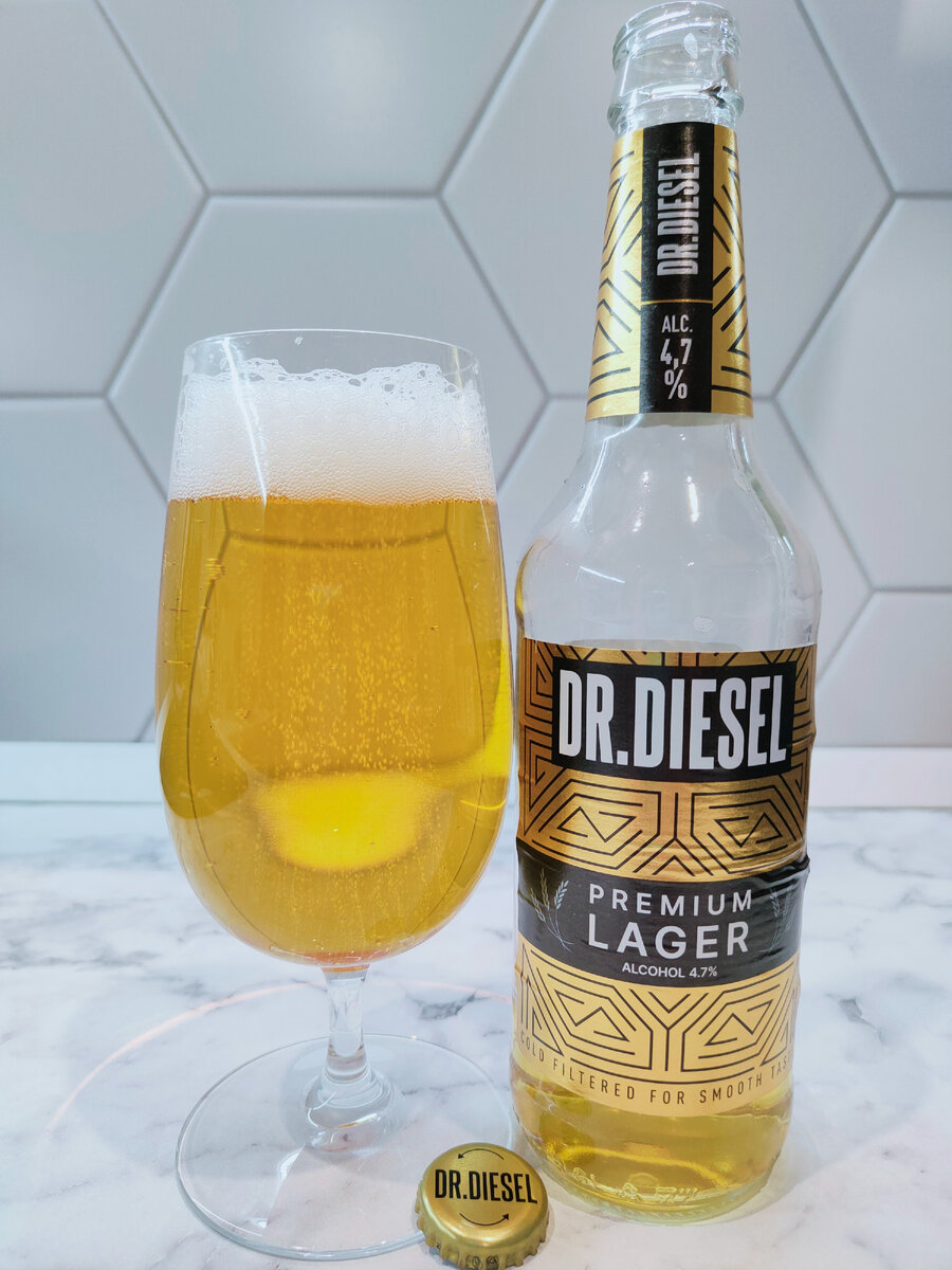 Пиво "Dr.Diesel" Premium Lager (Доктор Дизель Премиум Лагер) от Heineken