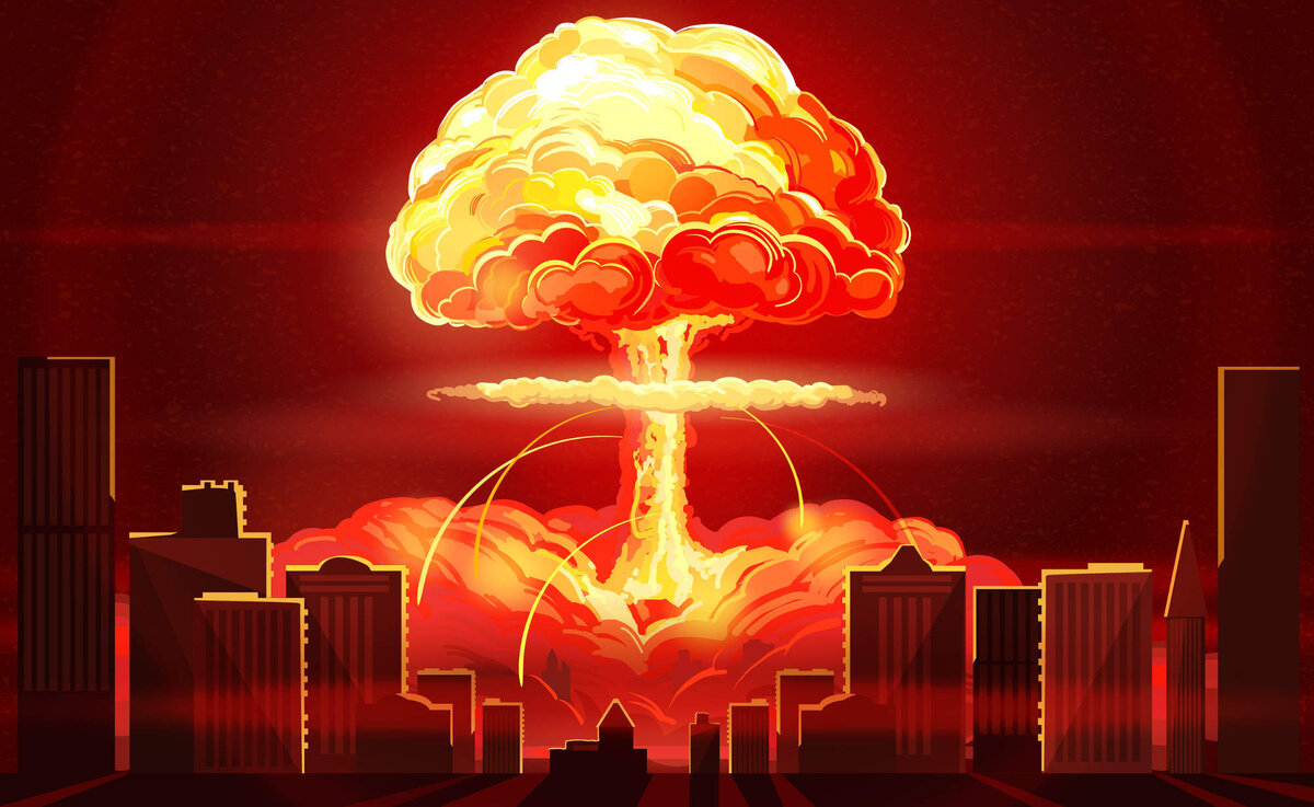 Nuclear attack. Ядерный гриб. Взрыв арт. На фоне ядерного взрыва арт