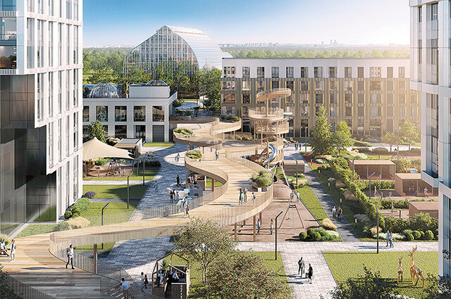    Проект парящего моста в Марфине. Этот пешеходный мост станет необычной прогулочной зоной. Фото: stroi.mos.ru