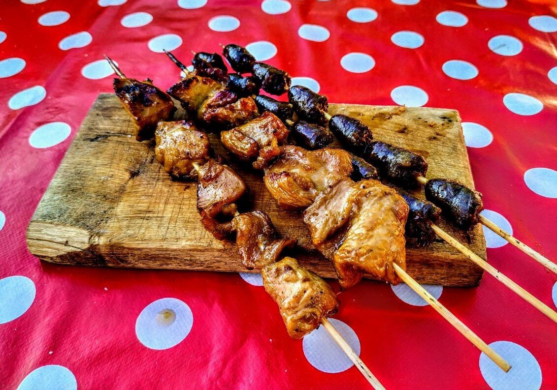 Шашлычки из куриных сердечек