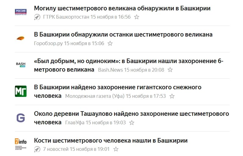Скрин с сервиса Яндекс Новости. Видно как разошлась эта новость по СМИ