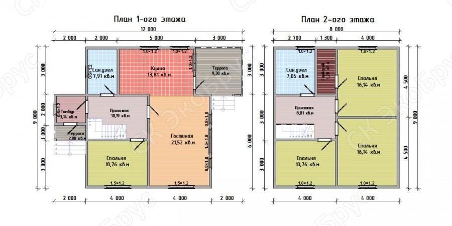 Рисунок 2. Планировка дома Всеволожск Д-13