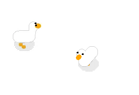 Гусь смотрит на свою картинку