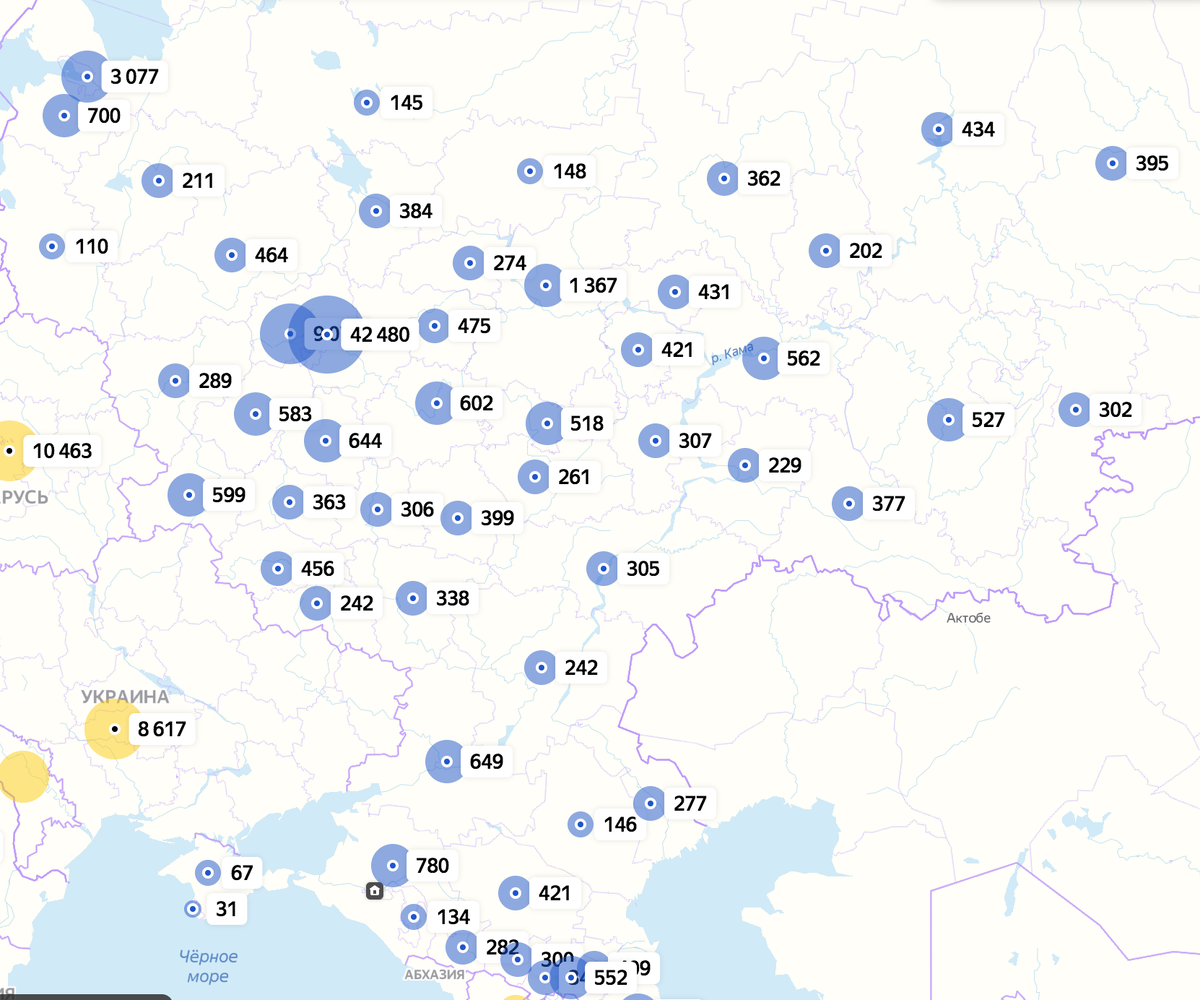 Карта распространения коронавируса в России