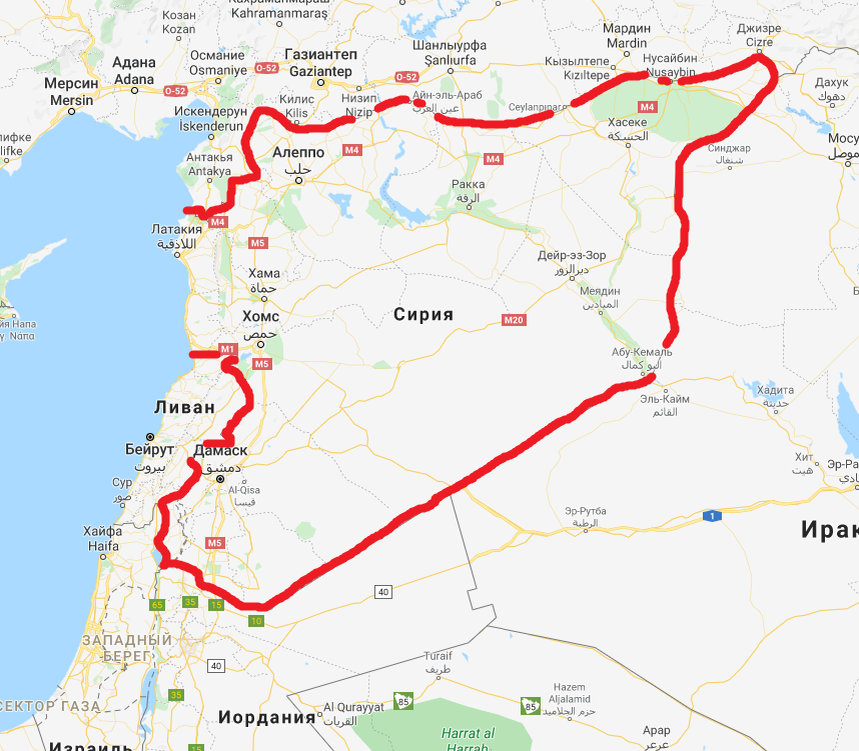 Подробная карта сирии