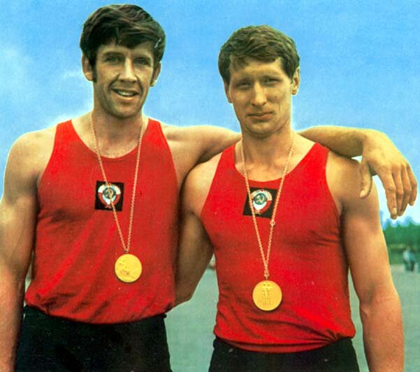 Олимпийские чемпионы в академической гребле (1972, Мюнхен) Александр Тимошинин и Геннадий Коршиков.
