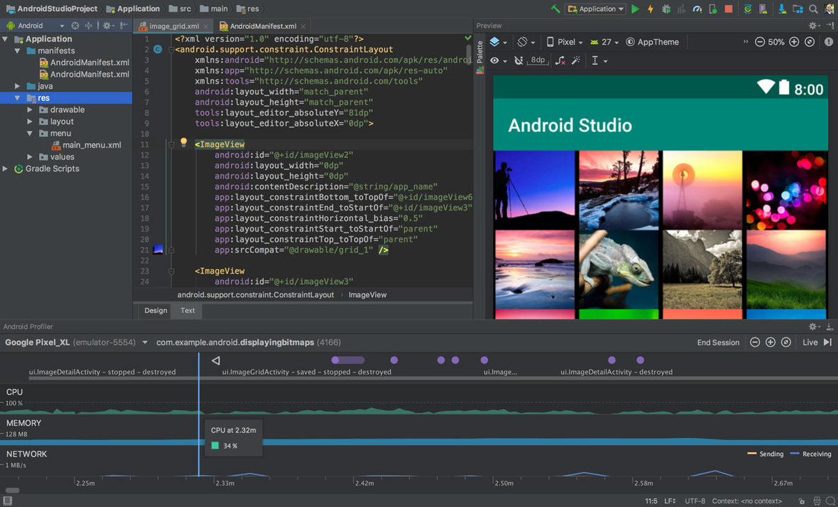 Интерфейс Andoid Studio