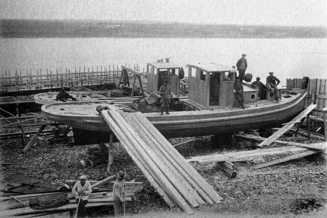 Игарская судоверфь Норильского комбината. Игарка, Туруханский район, 1945 год