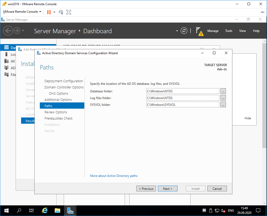 Windows server 2019 без домена. Active Directory Windows Server 2019. Контроллер домена win serv. Логи на контроллере домена. Контроллер домена папка SYSVOL.