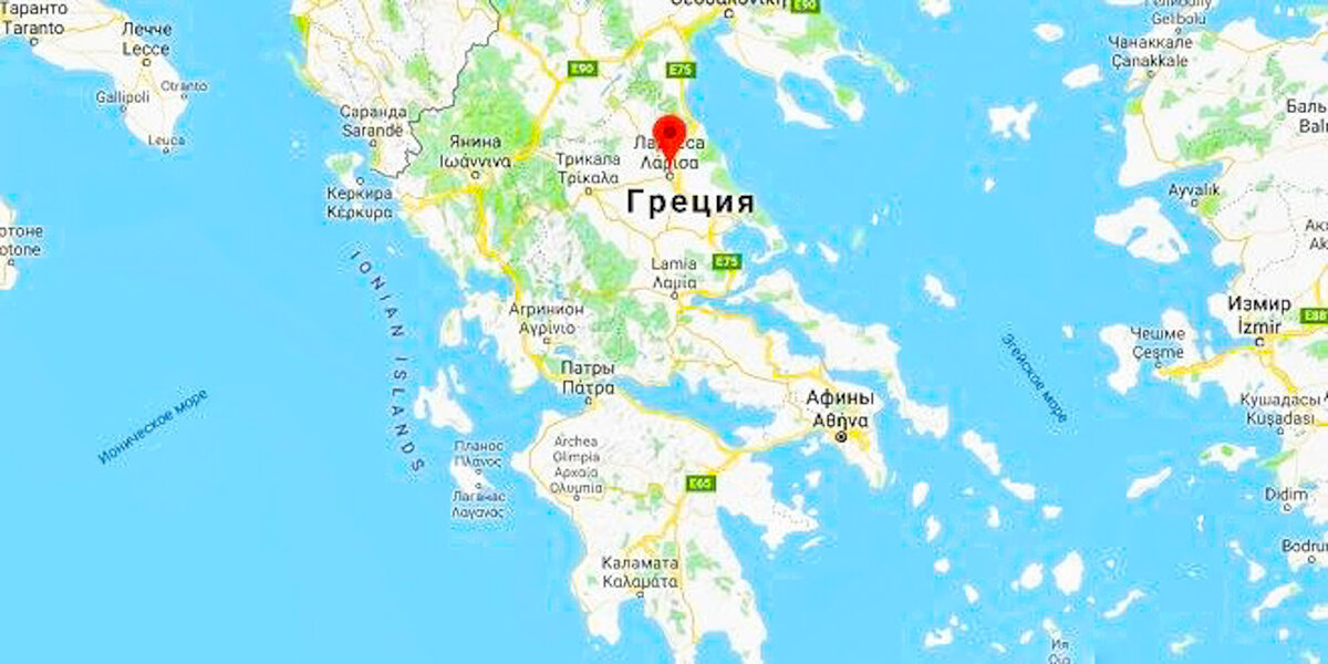 Греция. Город Лариса на карте.