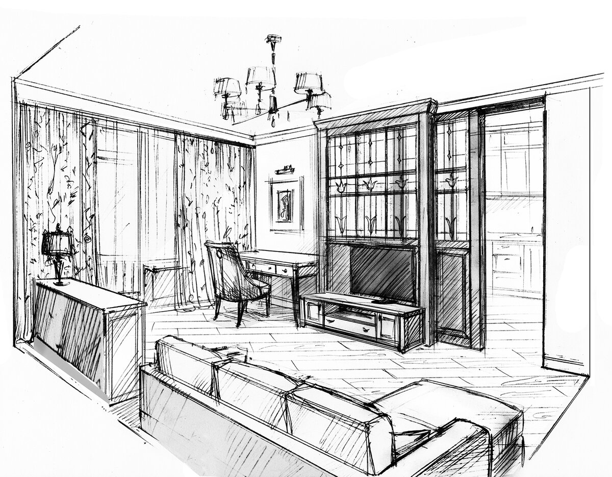 living room. sketch.