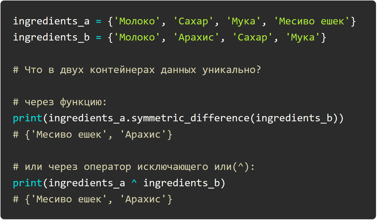 Использование множеств в Python: Упрощение работы с наборами данных. |  Каждодневье | Дзен