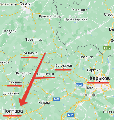 Ось наступления 27 армии, рисунок Автора