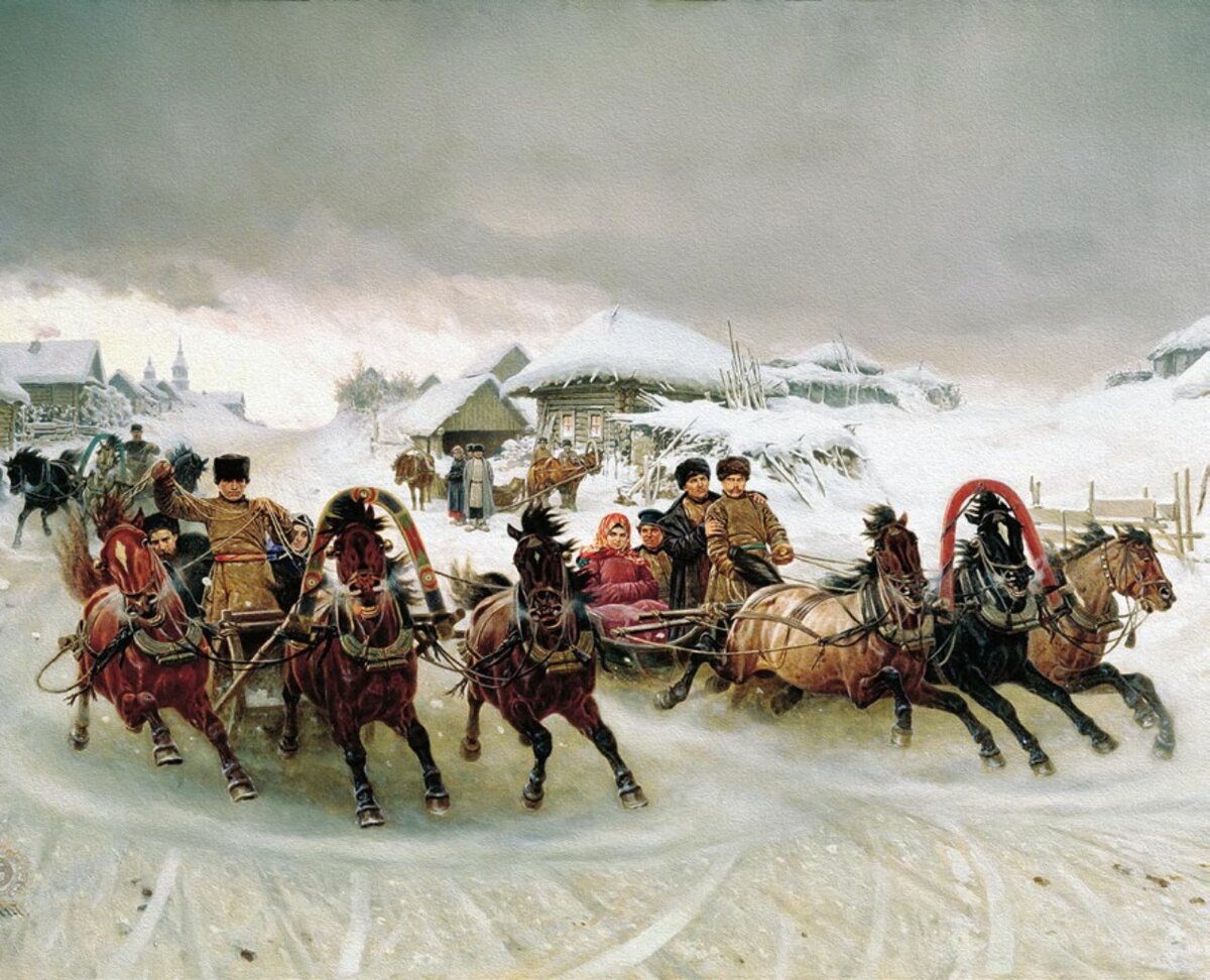 Картина «Масленица» (1889) Пётр Николаевич Грузинский