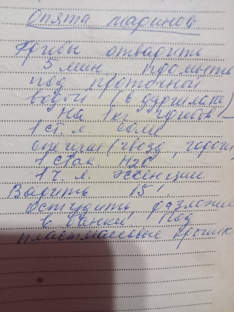 Рецепт из маминого блокнота 