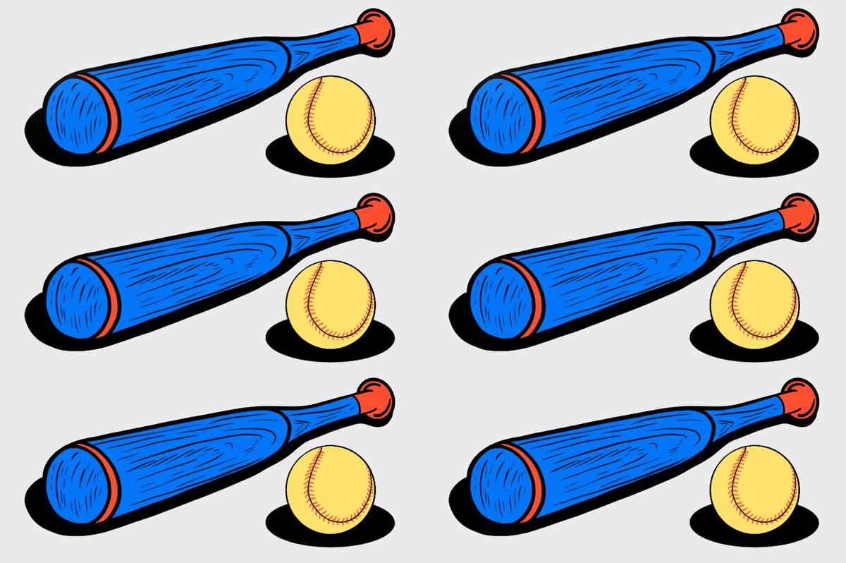 Фигуры и биты. Задание бейсбольная бита и мяч. Загадка бита и мячик. Загадка про бейсбольную биту и мячик. Задачка про мячики и бейсбольные биты.