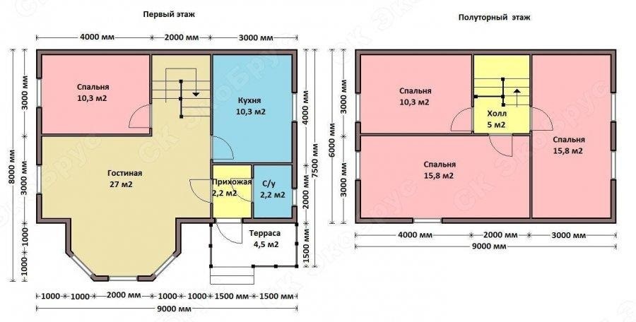 Рисунок 2. Планировка дома Всеволожск Д-8