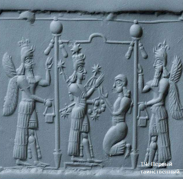 На фотографии шумерский барельеф
