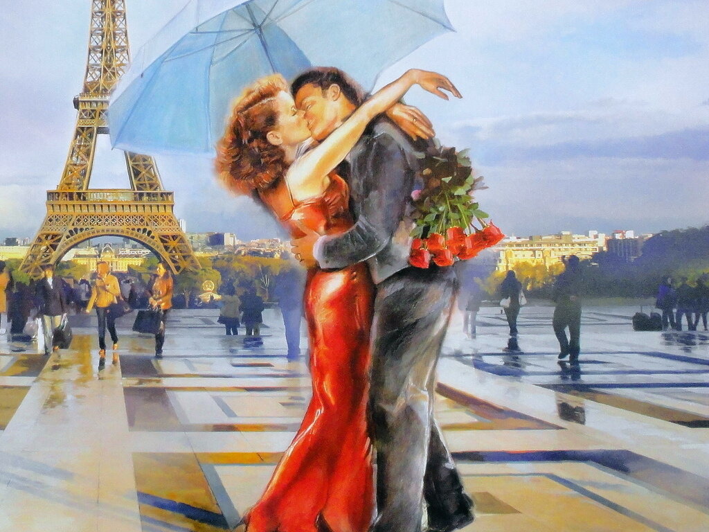 Фреска "Возлюбленные" где-то в Париже. Яндекс-картинки