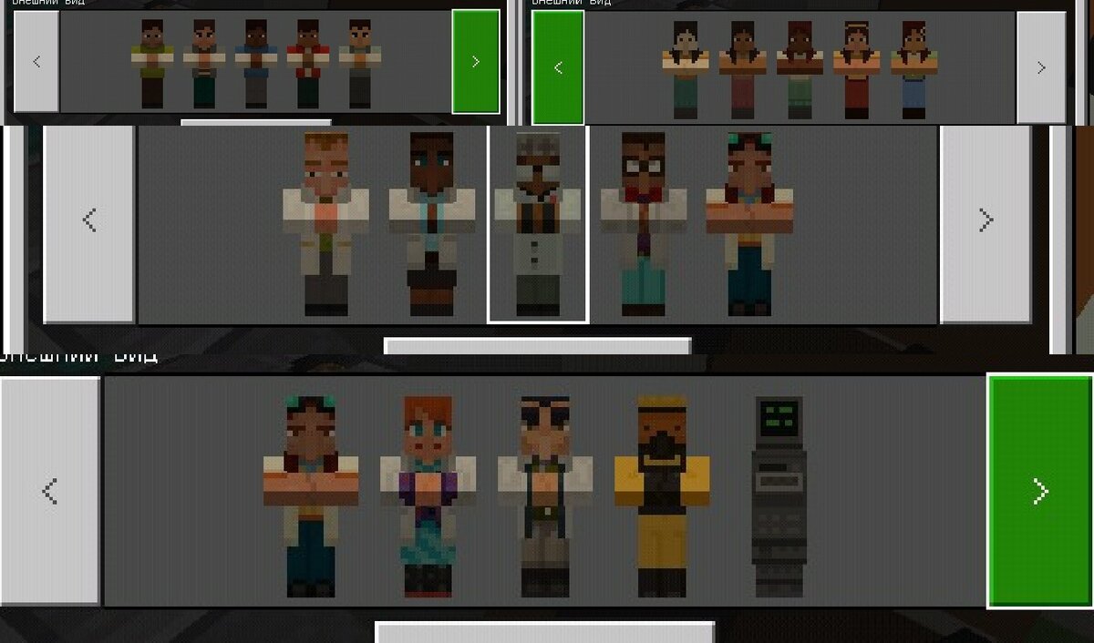 Все виды скинов, всего их 20