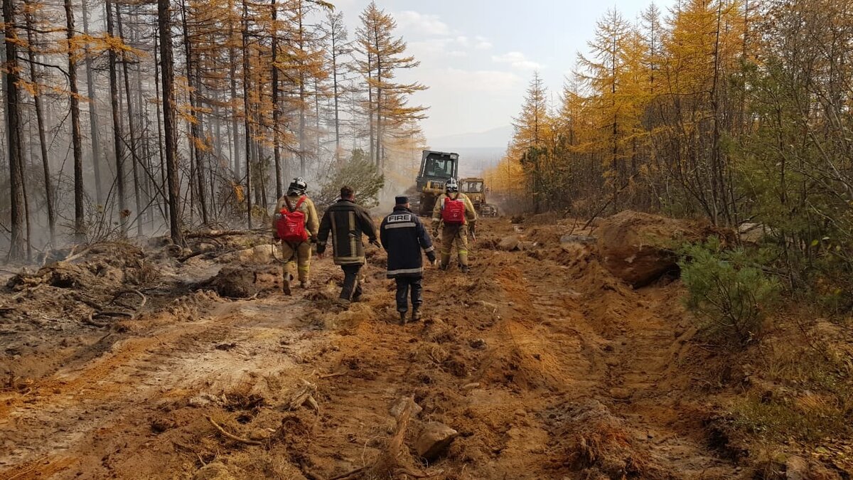 Борьба с пожаром в Ольском городском округе