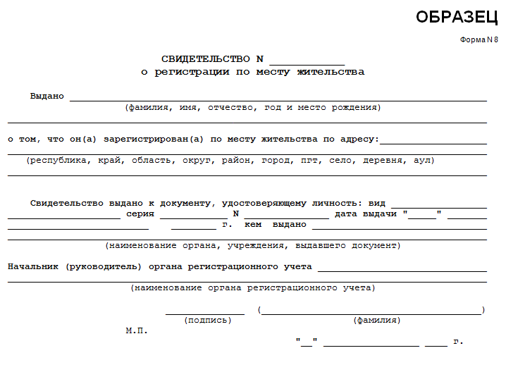образец справка № 8