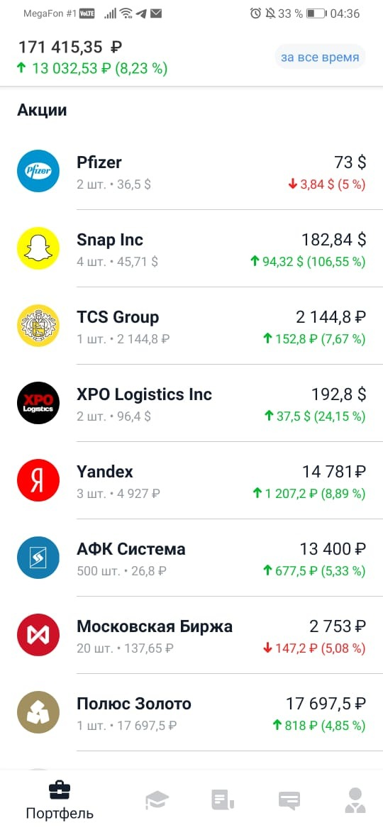 скрин  одного из моих брокерских счетов