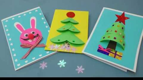 Новогодние открытки своими руками из бумаги и картона