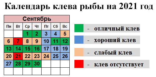 Календарь клева январь 25