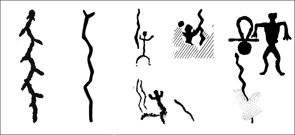 Наскальные рисунки змеи