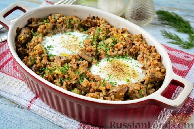 печень куриная, крупа гречневая, яйца, лук репчатый, масло сливочное, масло растительное