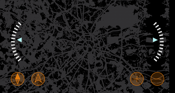 Анимация HUD элементов управления картой. ©Александр Самолюк