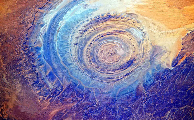 Глаз Сахары или структура Ришат. Этот потрясающий снимок сделал космонавт Сергей Рязанский. 