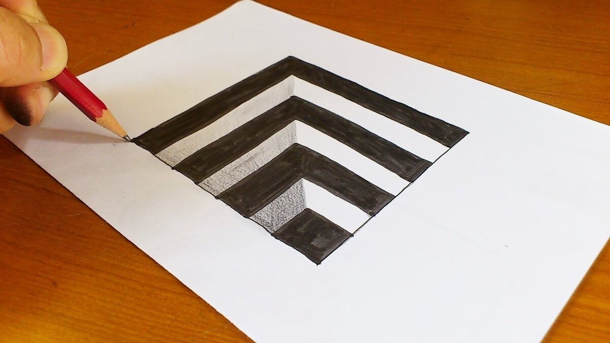 Как рисовать 3д рисунки карандашом на бумаге поэтапно