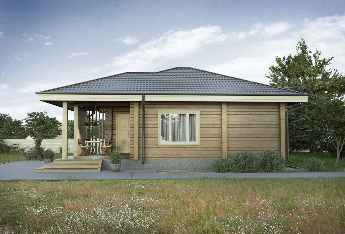 Проект деревянной бани из профилированного бруса B-72