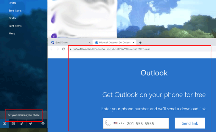 Реклама в windows 10