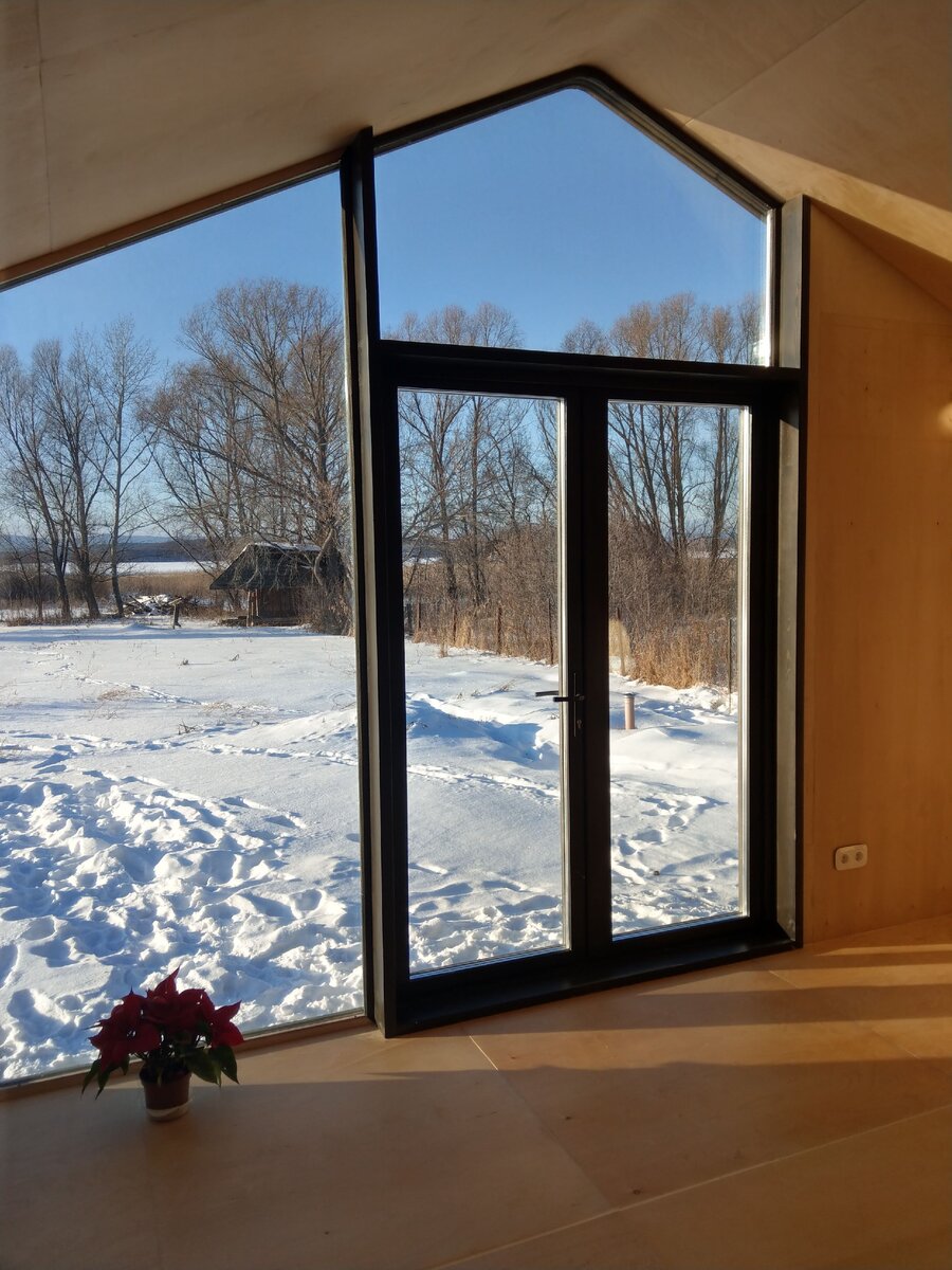 Панорамные окна в частном деревянном доме - 65 фото