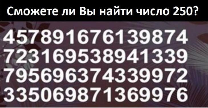 найди число 250