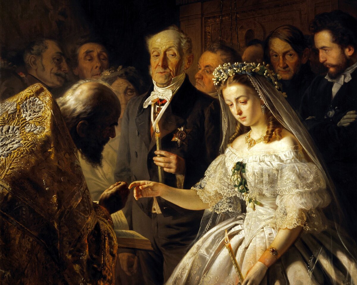 Василий Пукирев «Неравный брак», фрагмент