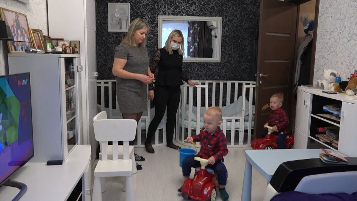 На съемке сюжета про семью Смоколюк