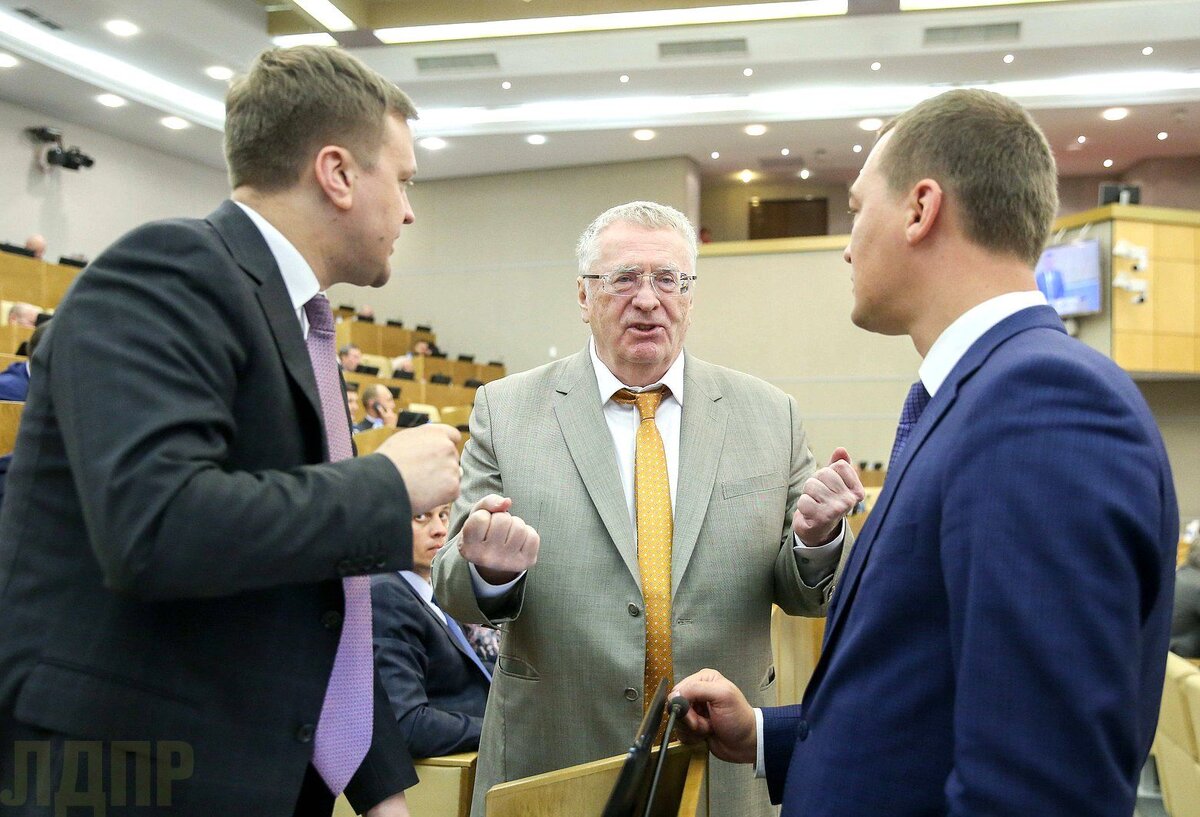 Алексей Диденко, Владимир Жириновский и Михаил Дегтярёв в Государственной Думе
