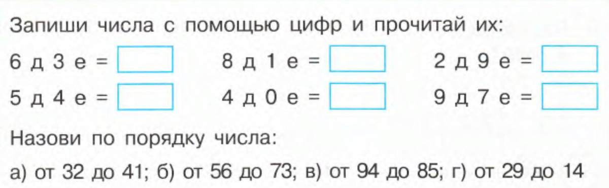 Числа от 21 до 100 первый урок технологическая карта