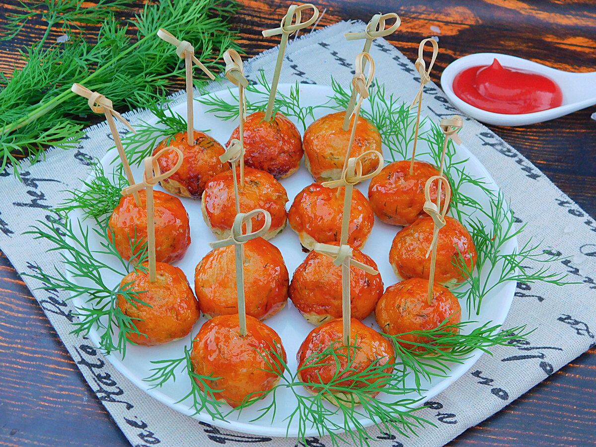 Куриные тефтельки в глазури