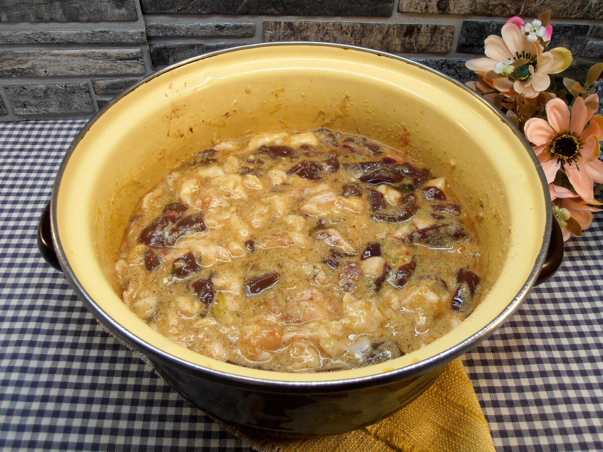 Начинка для блинов из куриной печени и сердечек рецепт