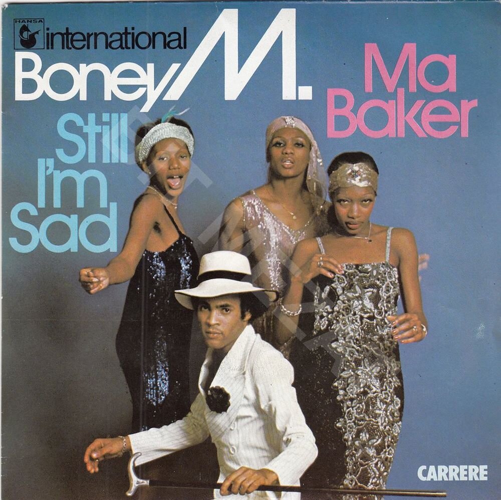 Конверт международного релиза сингла "Ma Baker" немецкой диско-группы Boney M.