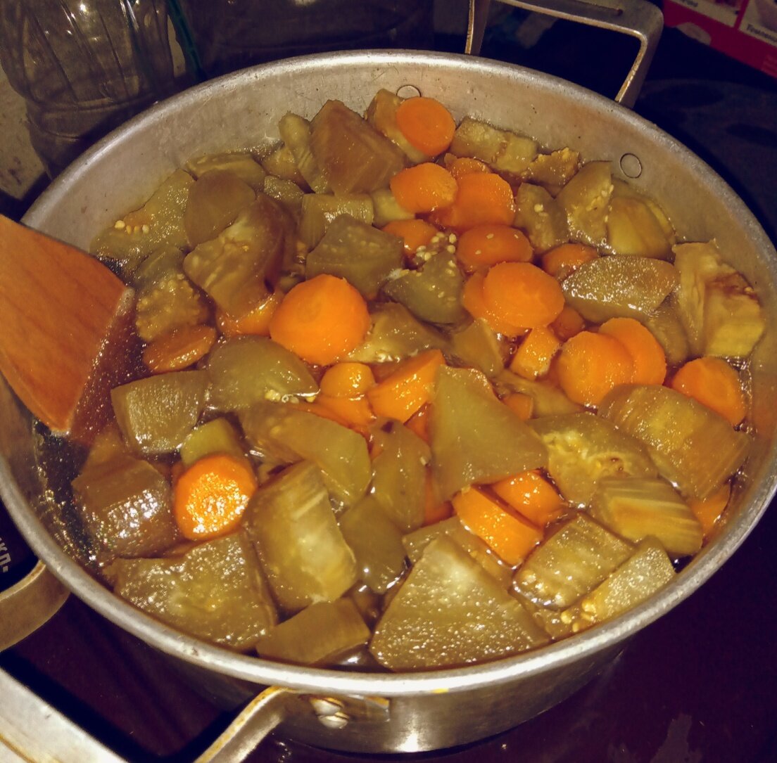 Отваренные баклажаны с морковкой, новый замес!