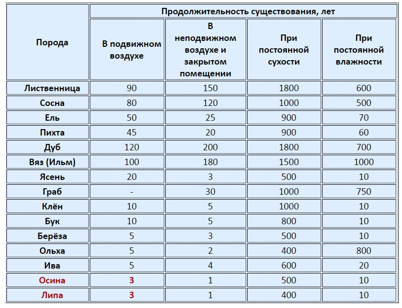 Продолжительность жизни ели сосны и лиственницы